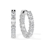 Brilliant Round-Cut Diamond Hoop Earrings (with Screw)