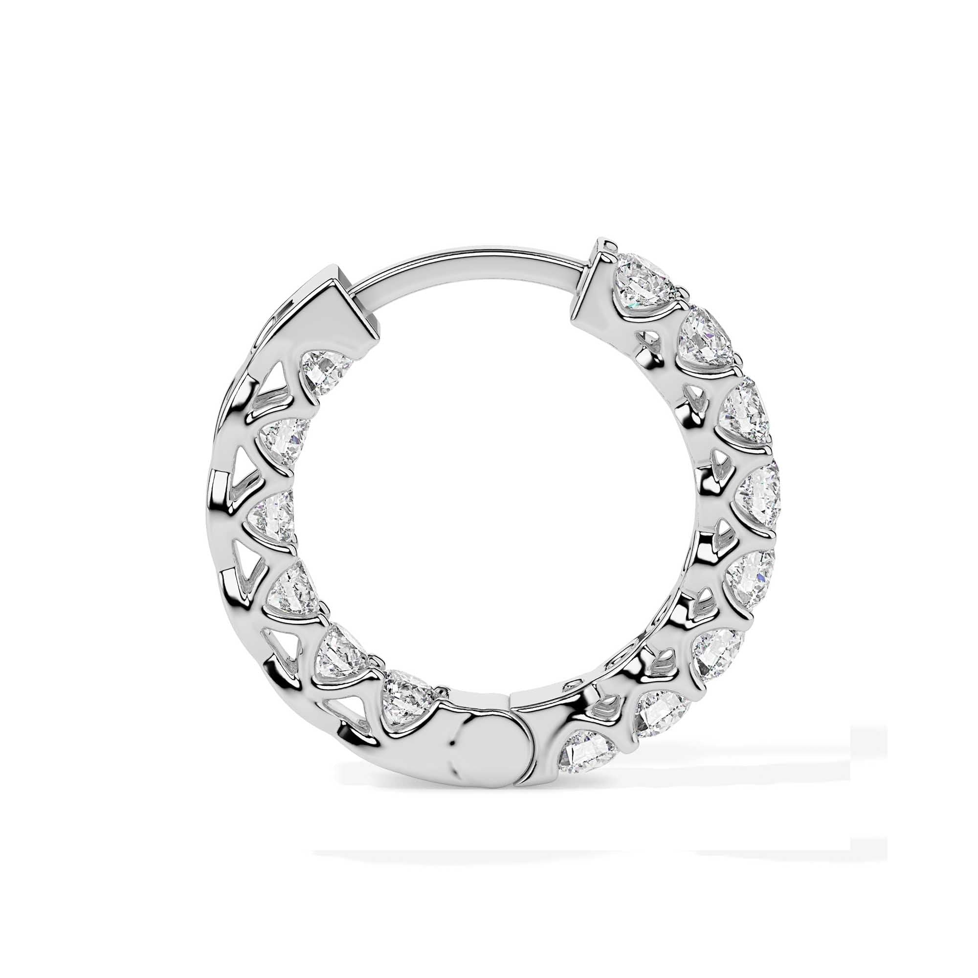 Brilliant Round-Cut Diamond Hoop Earrings (with Screw)