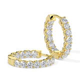 Brilliant Round-Cut Diamond Hoop Earrings (with Screw)