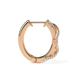 Twist Accent Diamond Hoop Earrings (with Screw)