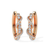 Twist Accent Diamond Hoop Earrings (with Screw)