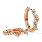 Twist Accent Diamond Hoop Earrings (with Screw)