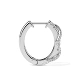 Twist Accent Diamond Hoop Earrings (with Screw)