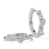 Twist Accent Diamond Hoop Earrings (with Screw)