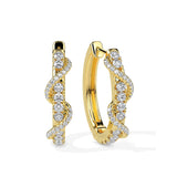 Twist Accent Diamond Hoop Earrings (with Screw)