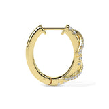 Twist Accent Diamond Hoop Earrings (with Screw)