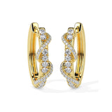 Twist Accent Diamond Hoop Earrings (with Screw)