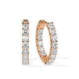 Elegant Round Cut Diamond Hoop Earrings (with Screw)