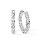 Elegant Round Cut Diamond Hoop Earrings (with Screw)