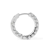 Elegant Round Cut Diamond Hoop Earrings (with Screw)