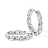 Elegant Round Cut Diamond Hoop Earrings (with Screw)