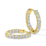 Elegant Round Cut Diamond Hoop Earrings (with Screw)