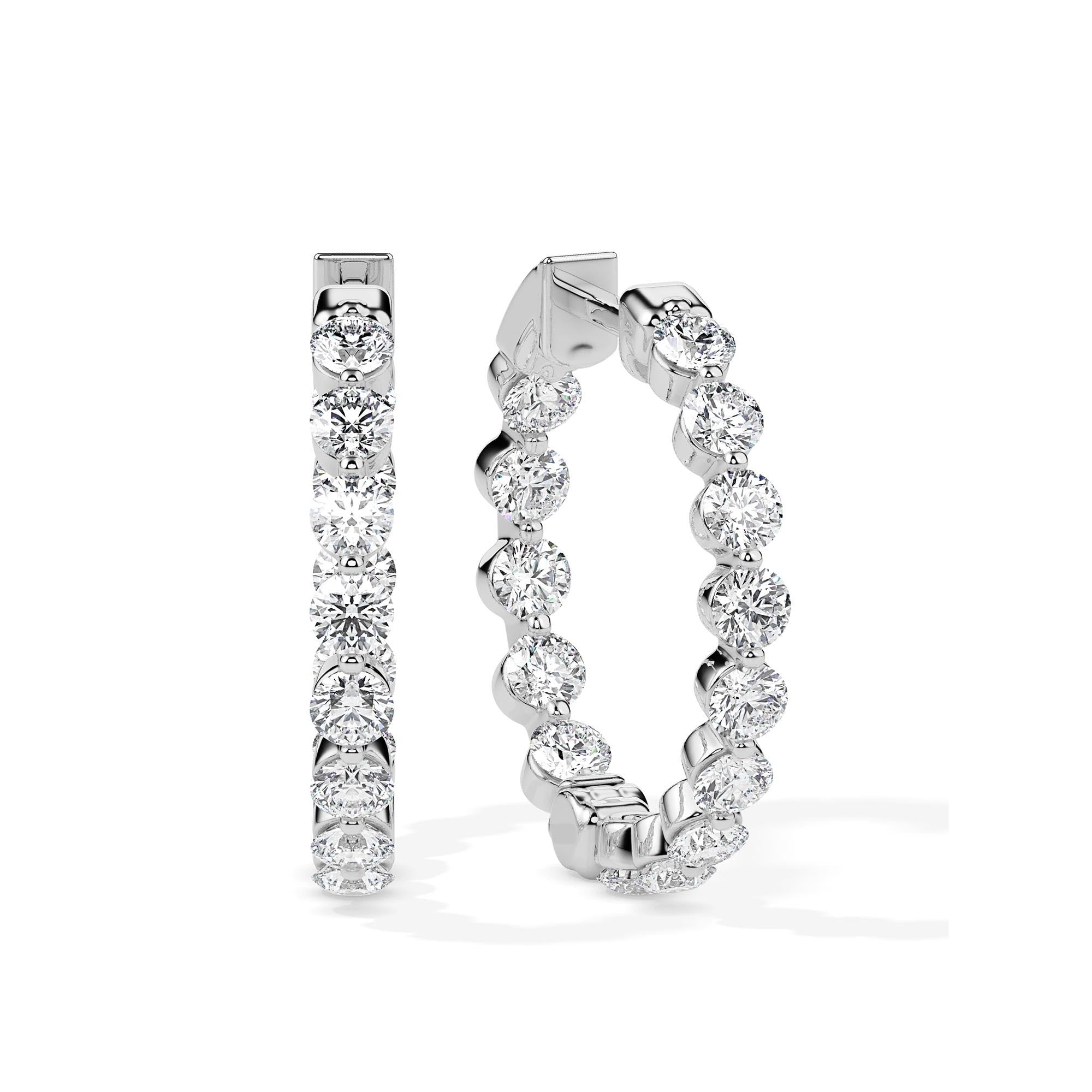 Full Eternity Diamond Hoop Earrings (with Screw)