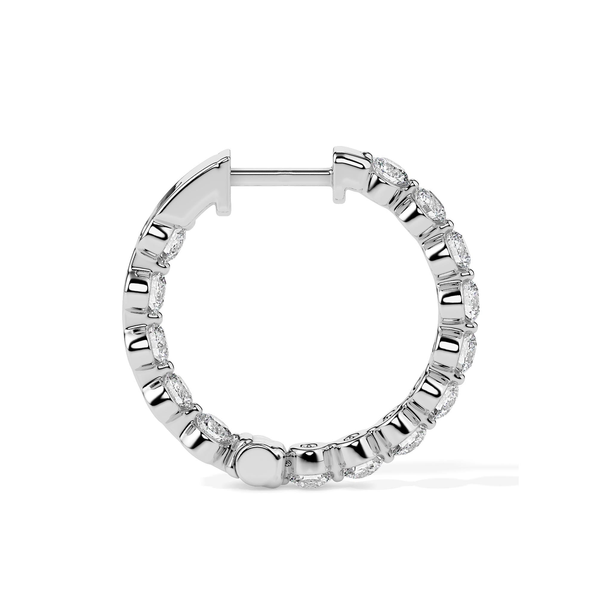 Full Eternity Diamond Hoop Earrings (with Screw)