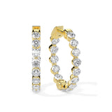 Full Eternity Diamond Hoop Earrings (with Screw)