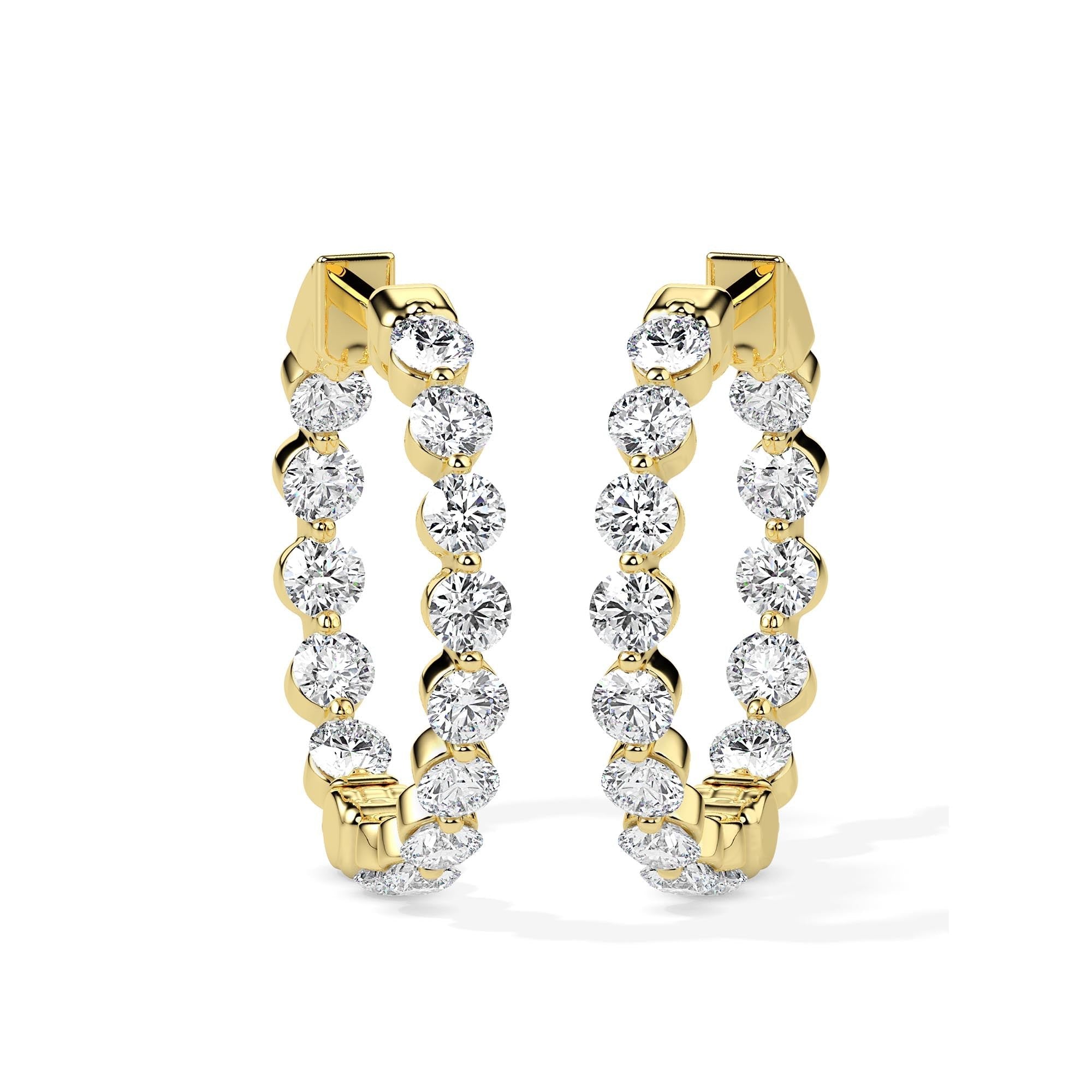 Full Eternity Diamond Hoop Earrings (with Screw)