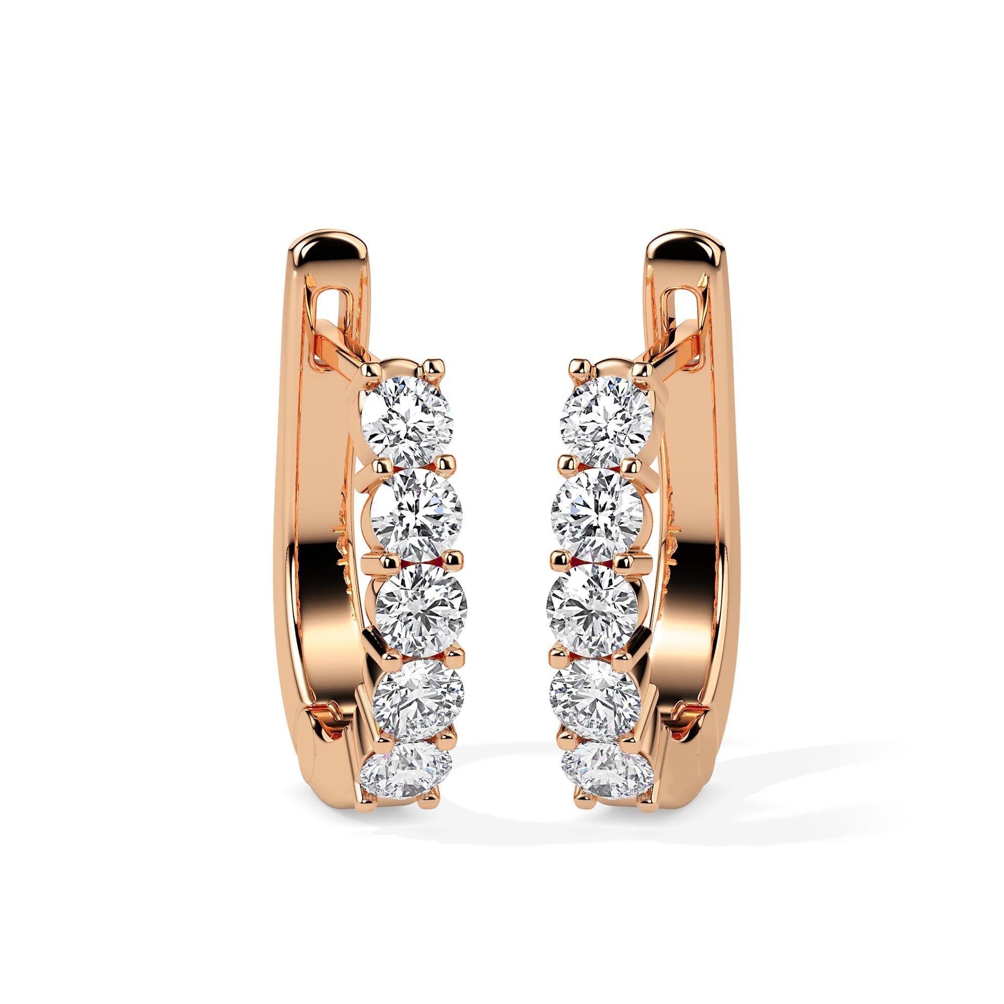 Classic Diamond Hoop Earrings (with Screw)