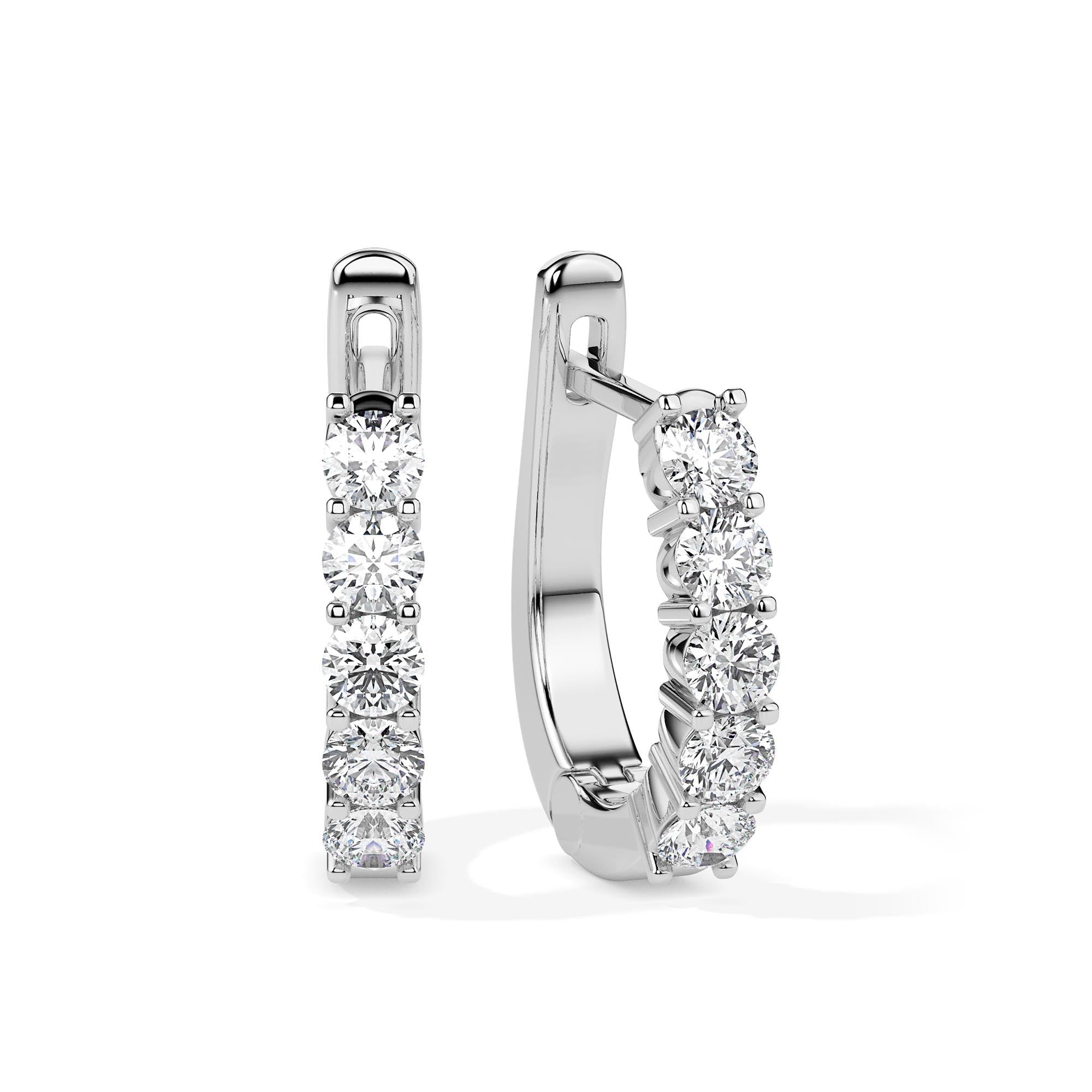 Classic Diamond Hoop Earrings (with Screw)