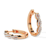 Twisted Diamond Hoop Earrings (with Screw)