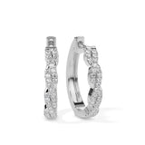 Twisted Diamond Hoop Earrings (with Screw)