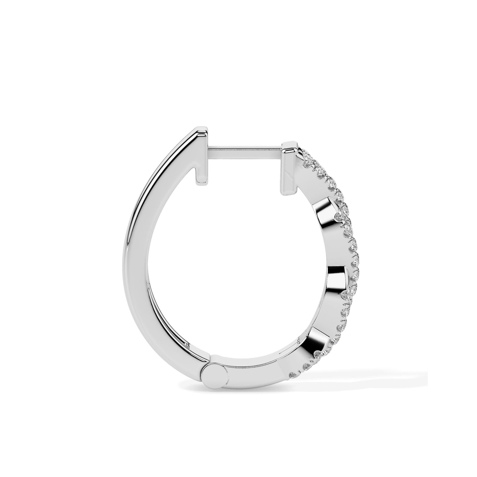 Twisted Diamond Hoop Earrings (with Screw)