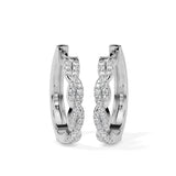 Twisted Diamond Hoop Earrings (with Screw)