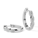 Twisted Diamond Hoop Earrings (with Screw)