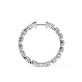 Heart Link Diamond Hoop Earrings (with Screw)