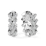 Leaf-Inspired Diamond Hoop Earrings
