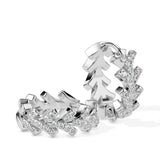 Leaf-Inspired Diamond Hoop Earrings
