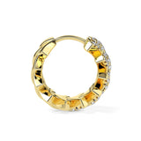 Leaf-Inspired Diamond Hoop Earrings