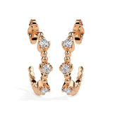 Elegant Crystal-Studded Hoop Earrings (with Screw)