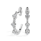 Elegant Crystal-Studded Hoop Earrings (with Screw)