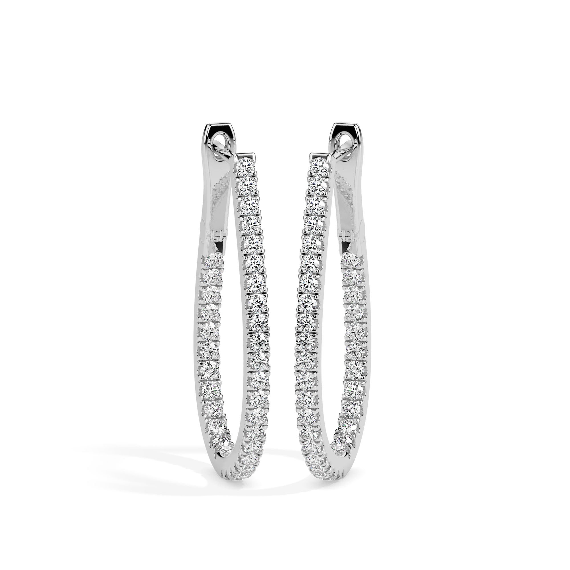 Sleek and Sophisticated Oval Hoop Earrings (with Screw)