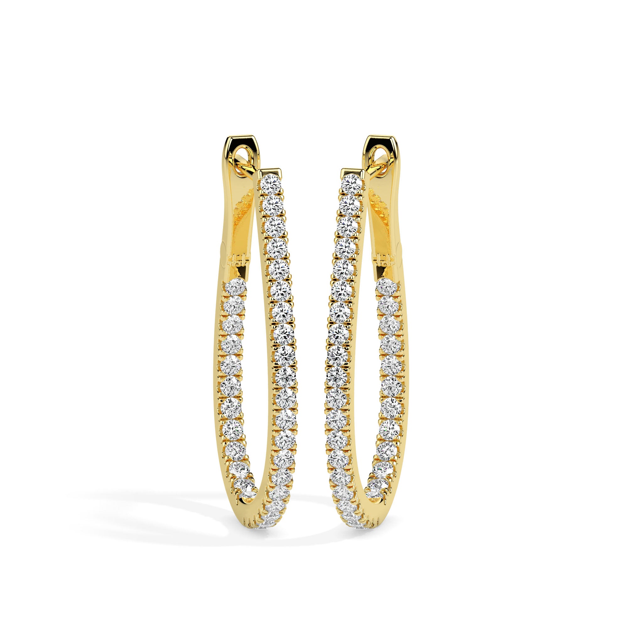 Sleek and Sophisticated Oval Hoop Earrings (with Screw)