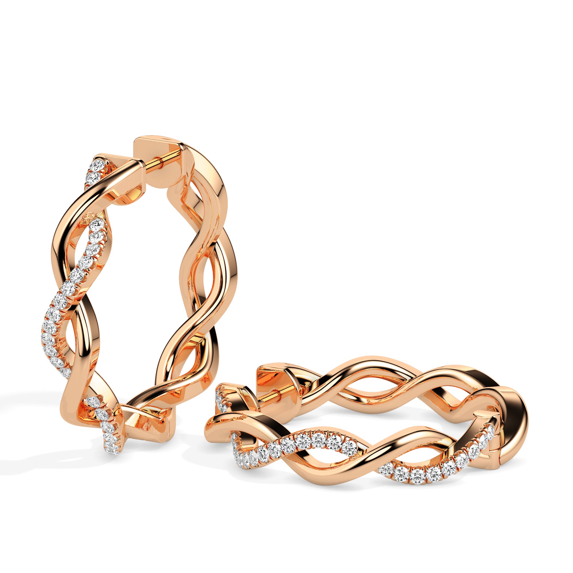 Twisted Elegance Hoop Earrings (with Screw)