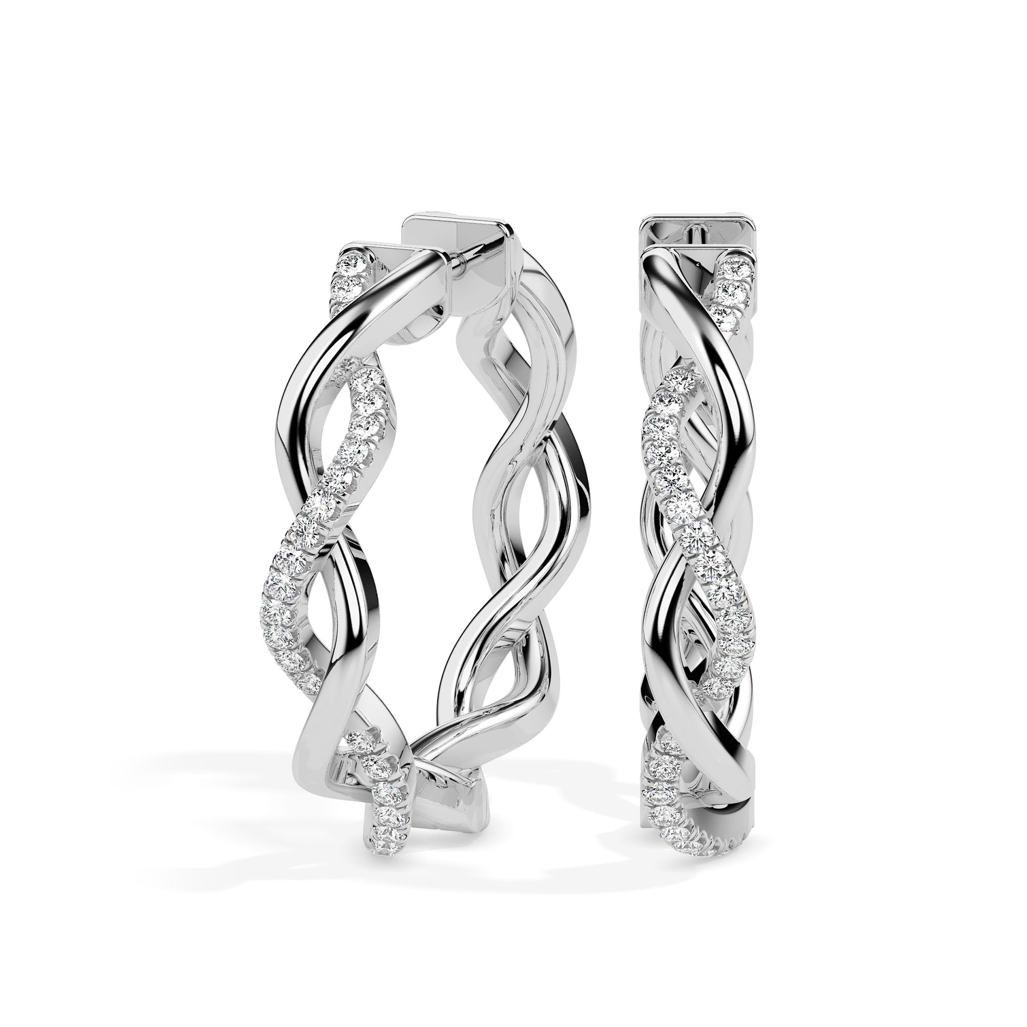 Twisted Elegance Hoop Earrings (with Screw)