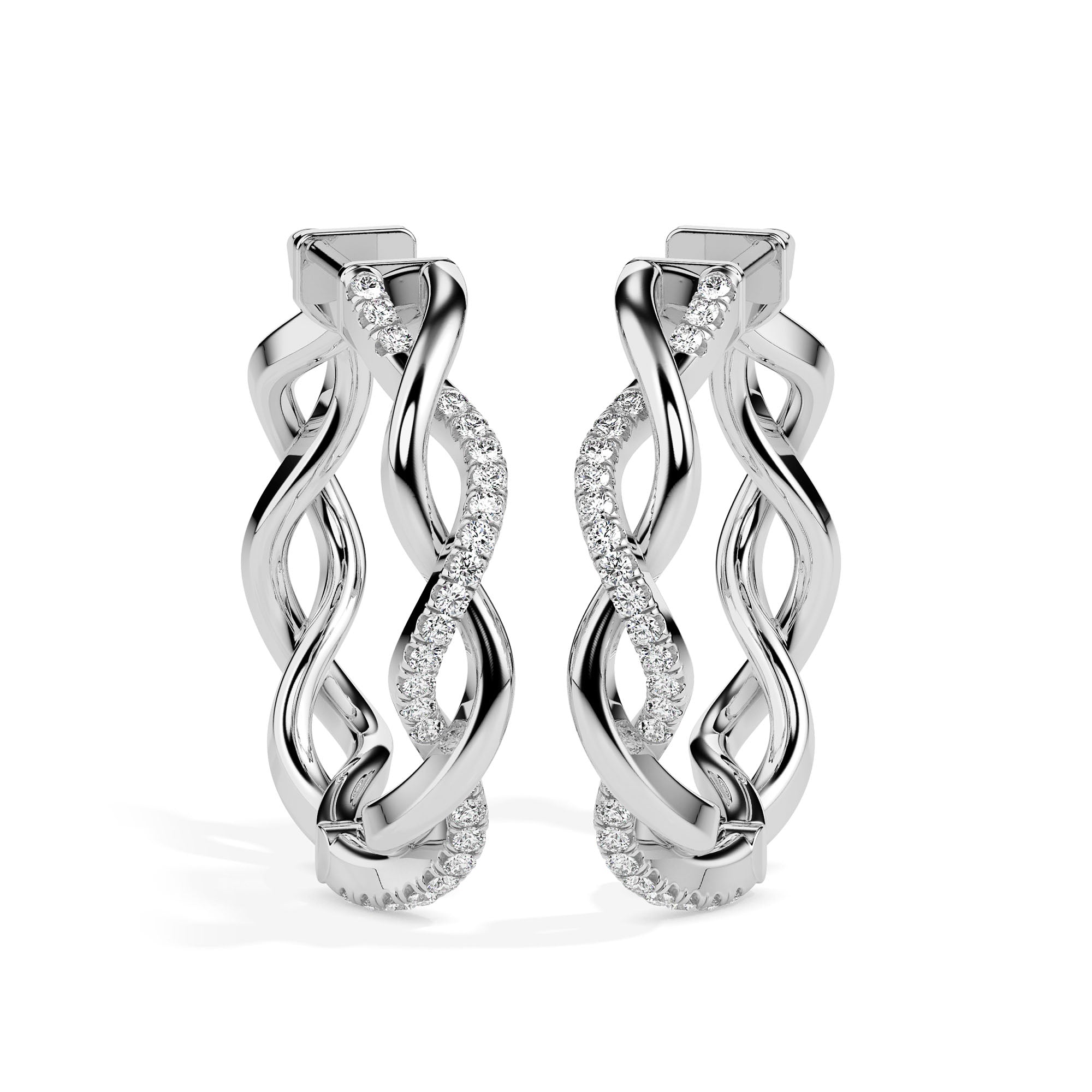 Twisted Elegance Hoop Earrings (with Screw)