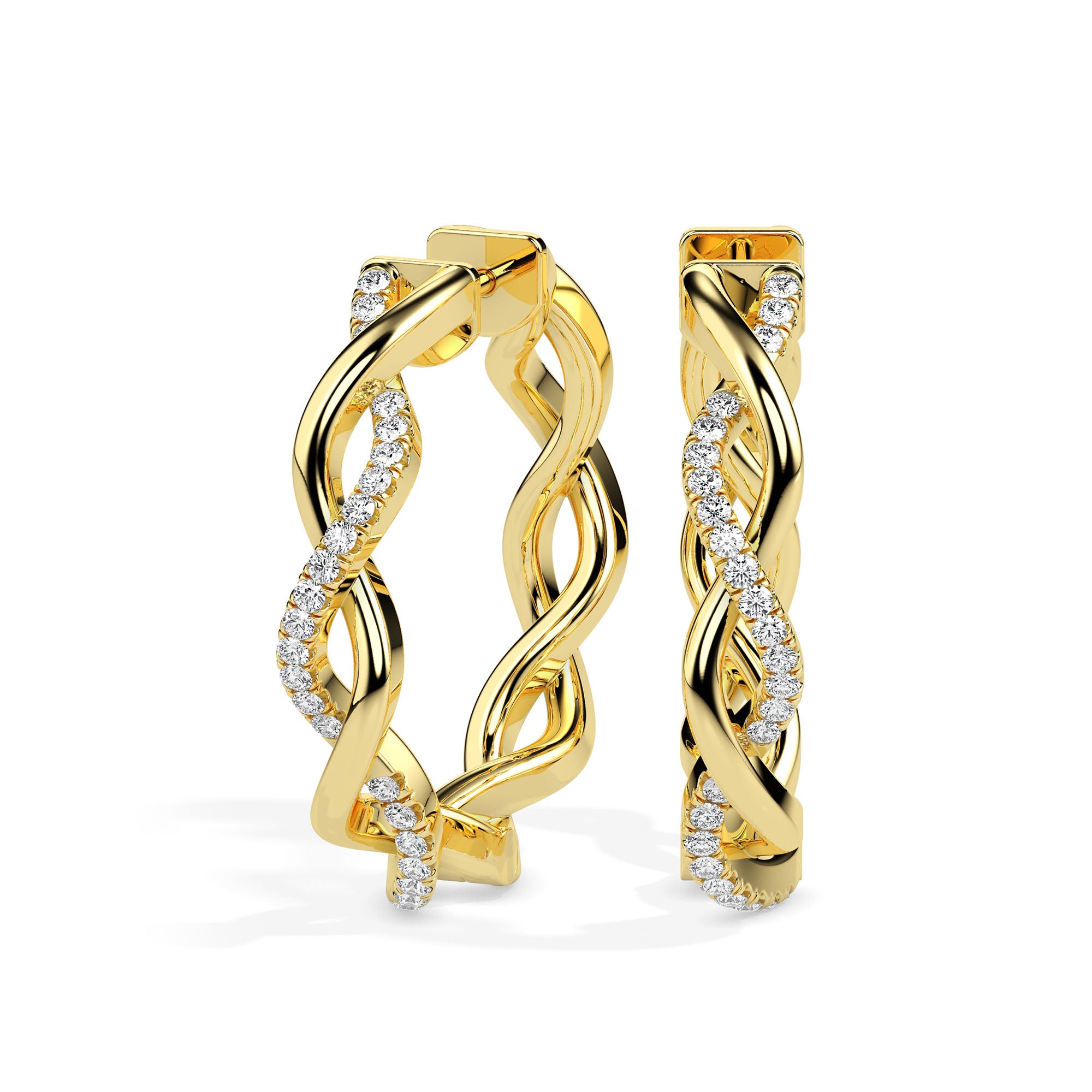 Twisted Elegance Hoop Earrings (with Screw)