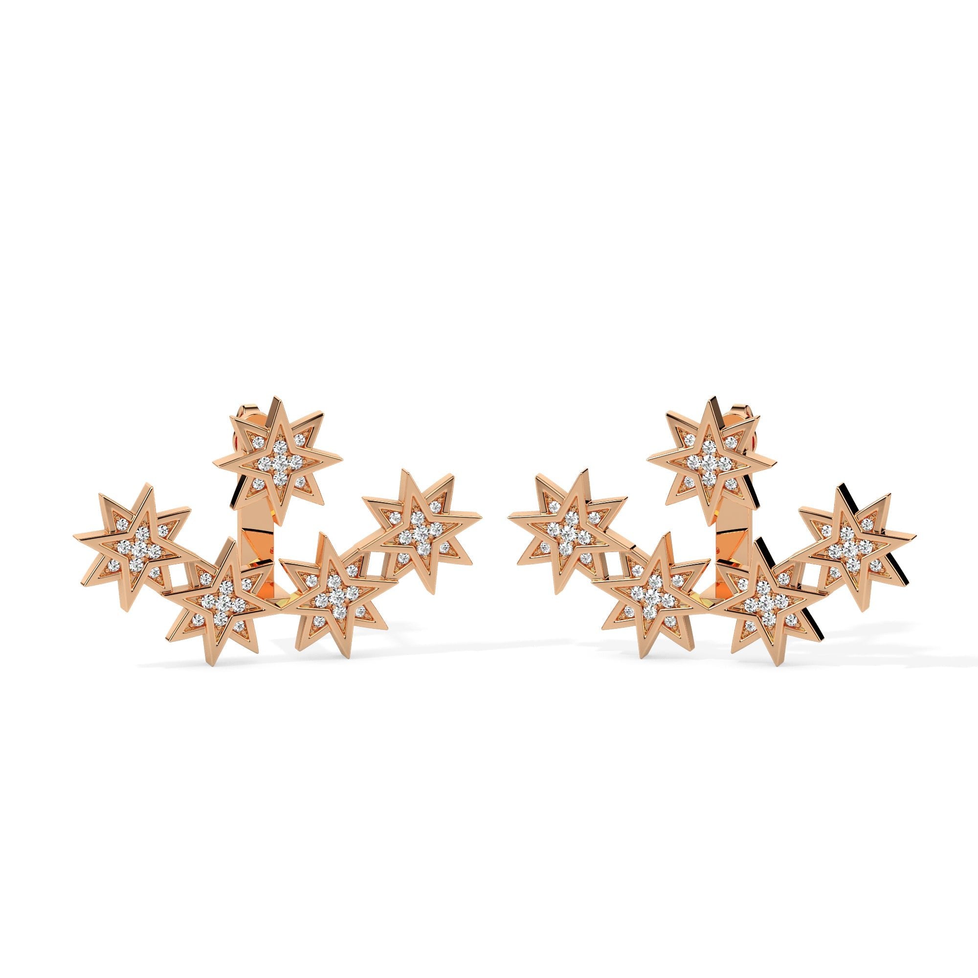 Celestial Star Cluster Diamond Earrings (with Screw)