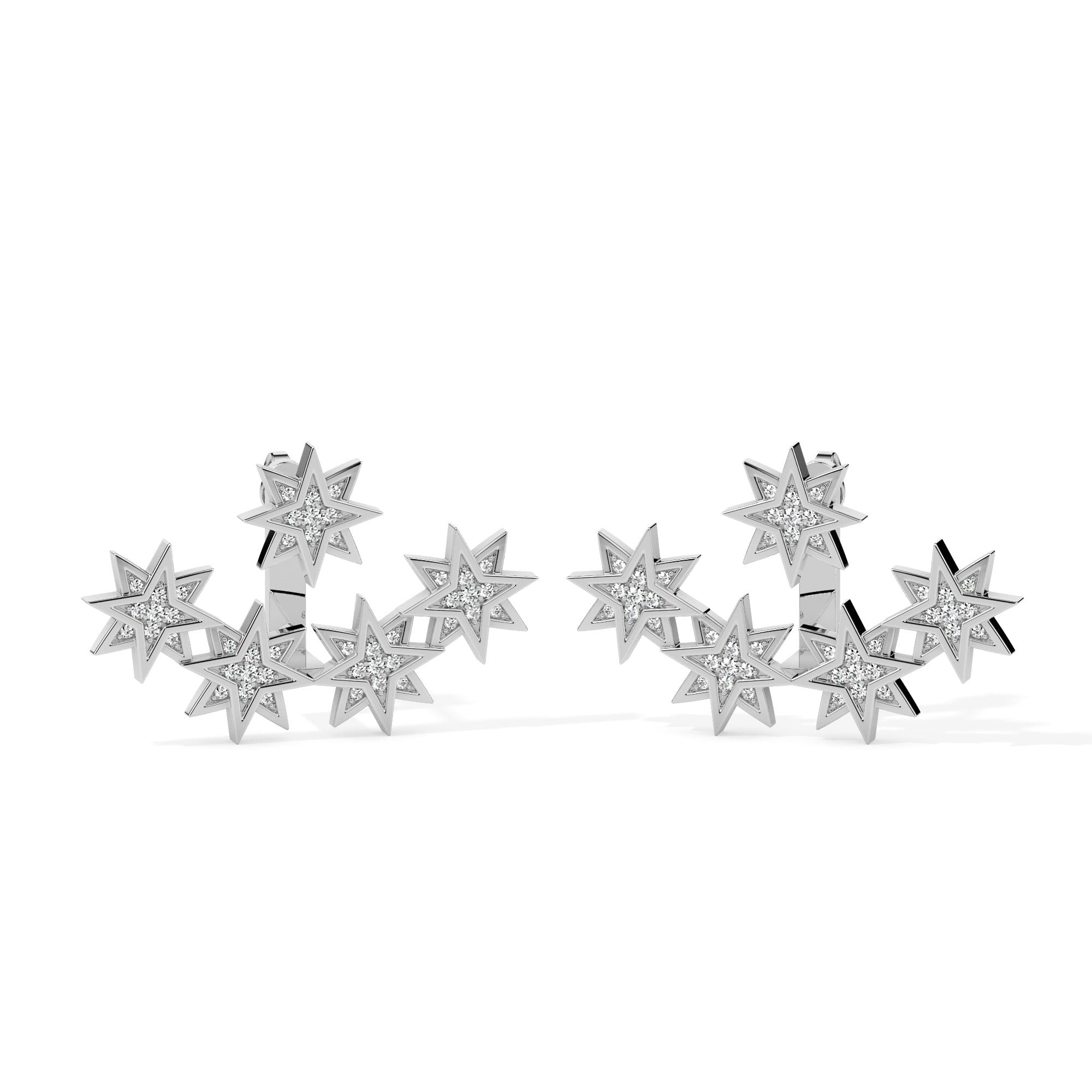 Celestial Star Cluster Diamond Earrings (with Screw)