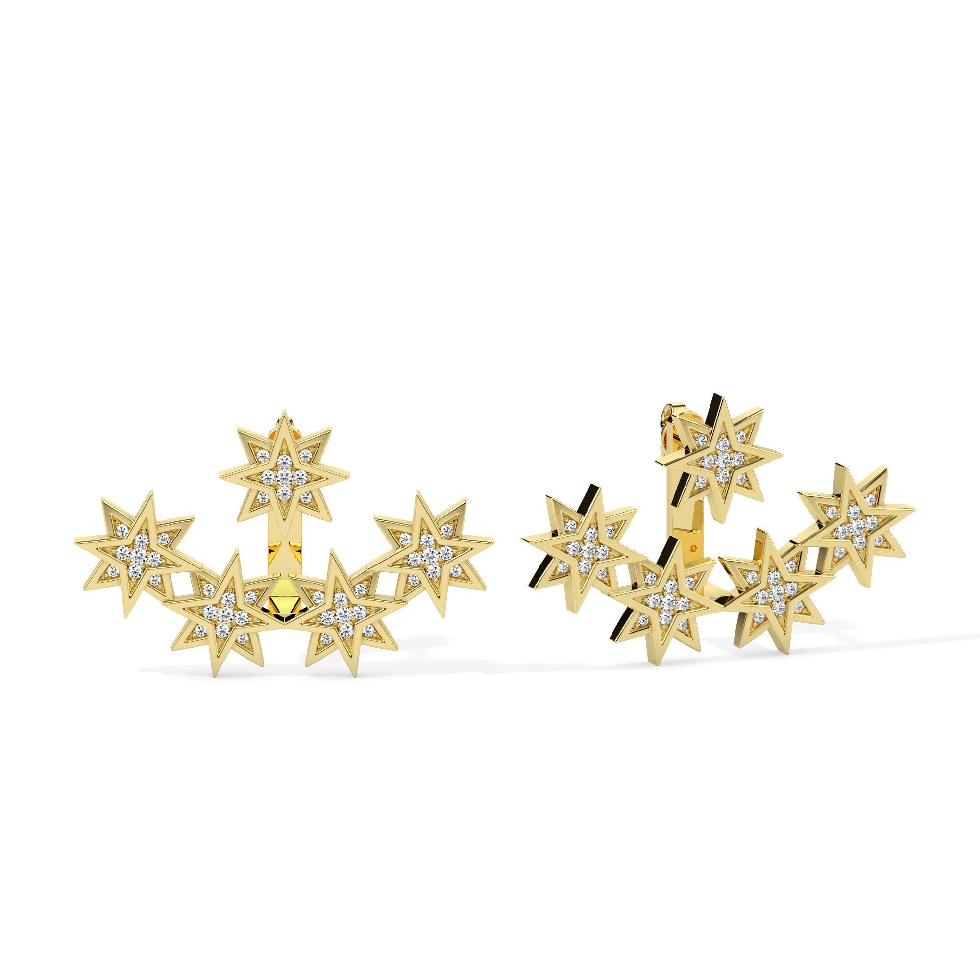 Celestial Star Cluster Diamond Earrings (with Screw)