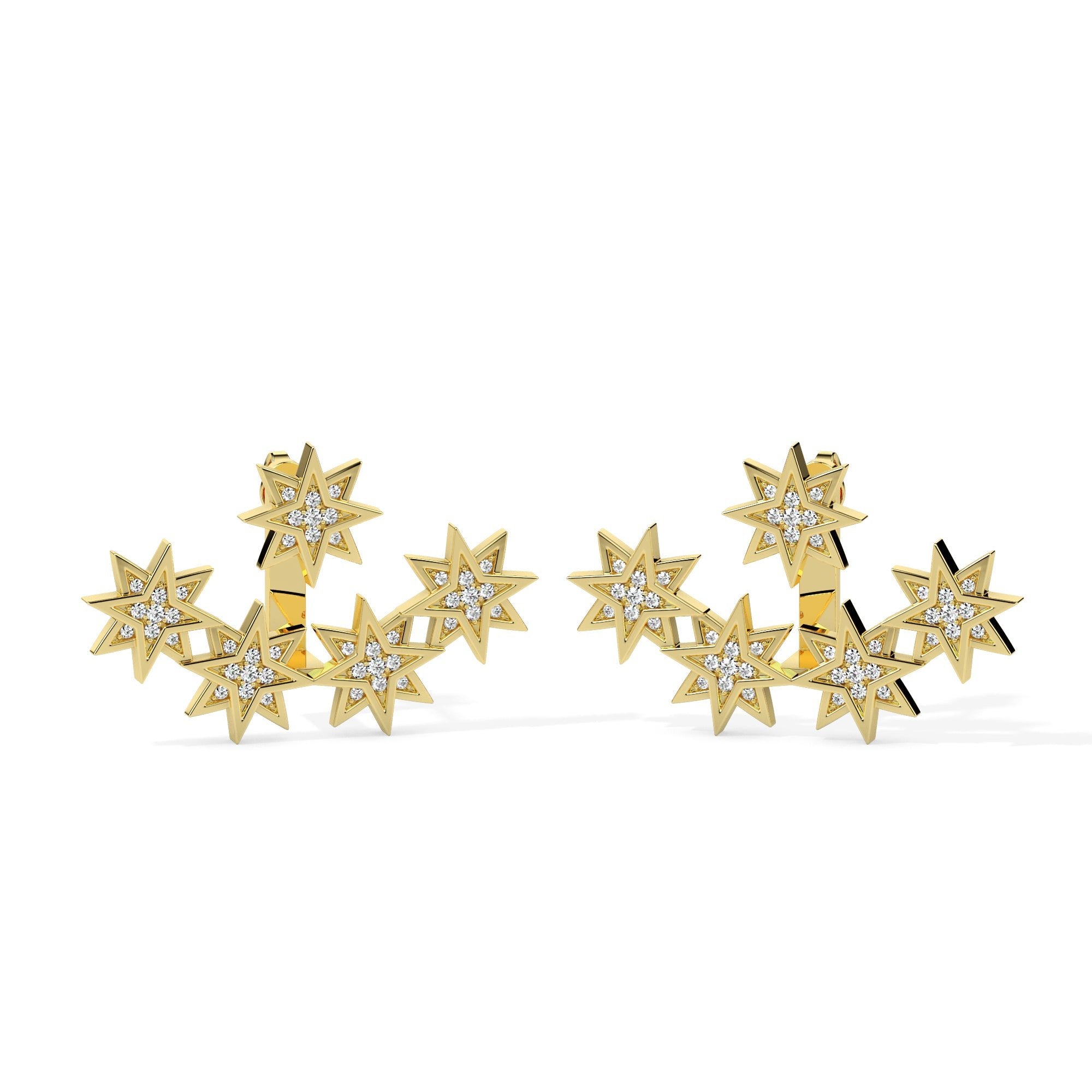 Celestial Star Cluster Diamond Earrings (with Screw)