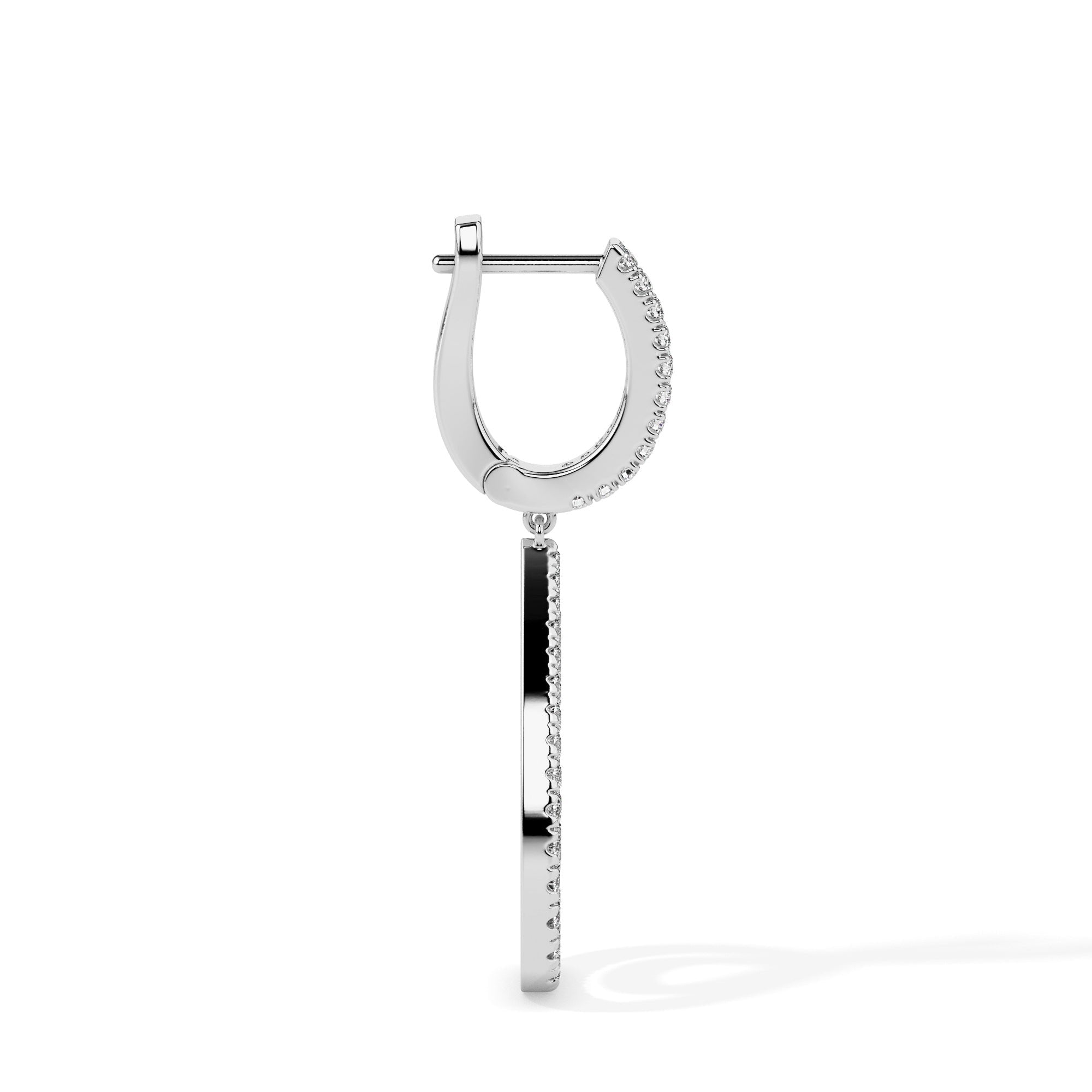 Double Teardrop Diamond Hoop Earrings (with Screw)