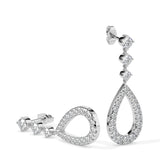 Elegant Teardrop Diamond Dangle Earrings (with Screw)