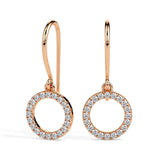 Dazzling Circle Drop Earrings (with Screw)