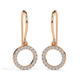 Dazzling Circle Drop Earrings (with Screw)