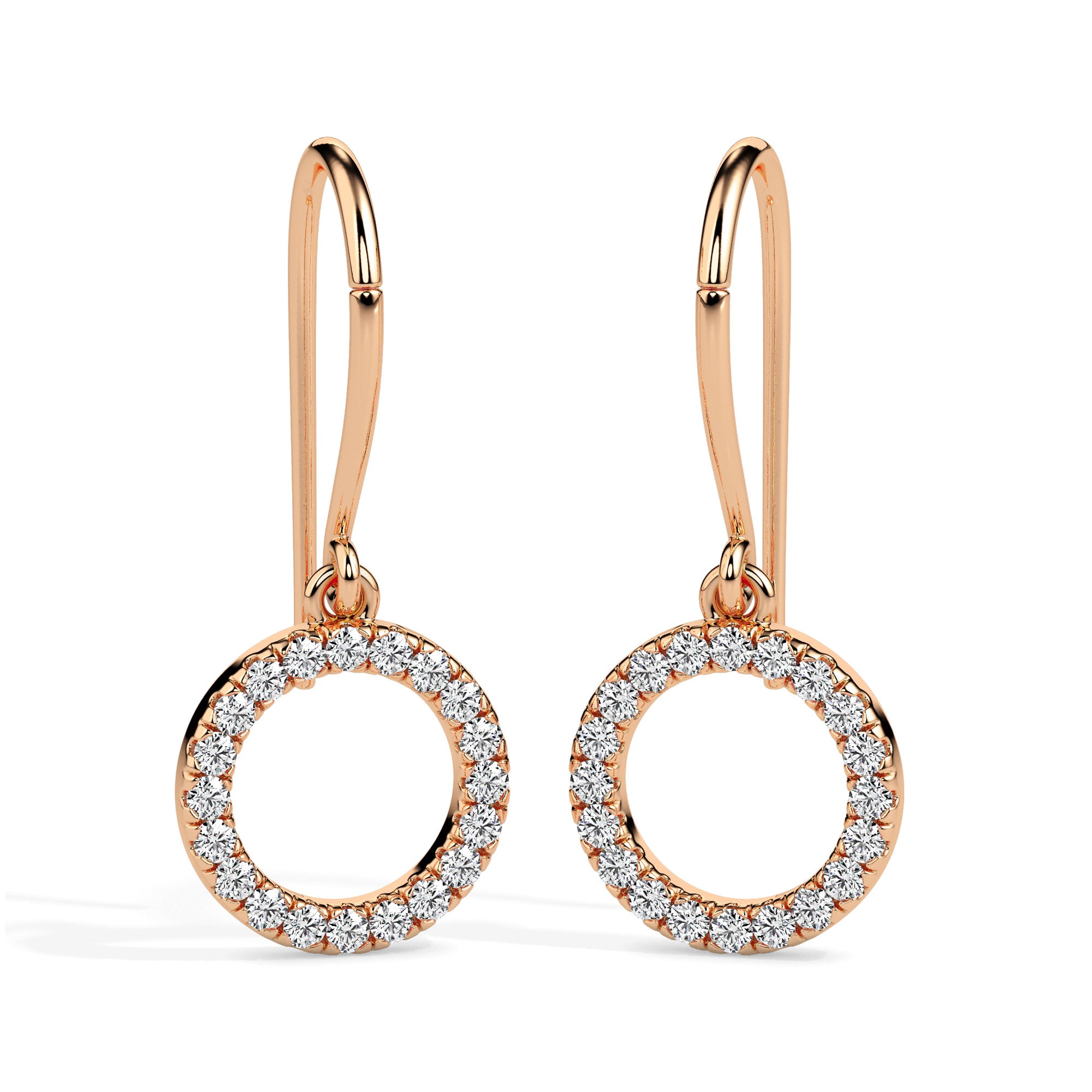 Dazzling Circle Drop Earrings (with Screw)