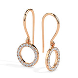 Dazzling Circle Drop Earrings (with Screw)