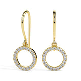 Dazzling Circle Drop Earrings (with Screw)